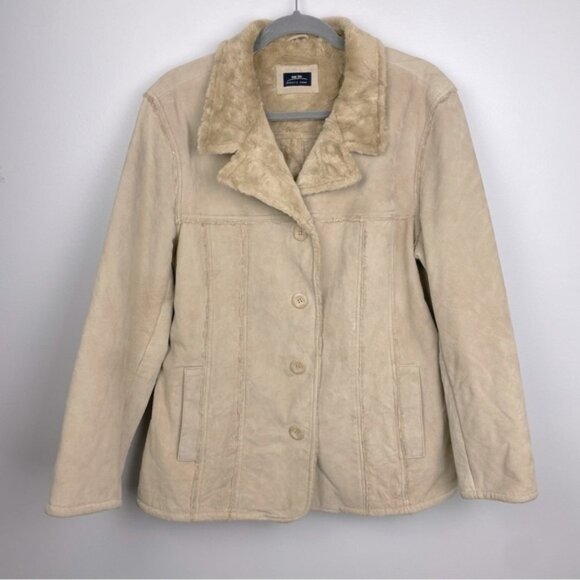 Vintage Jackets & Blazers - Vintage‎ Leather Shearling Y2K Jacket